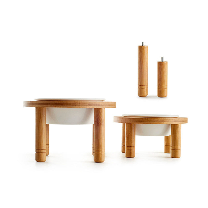 Round Bamboo Pet Bowl