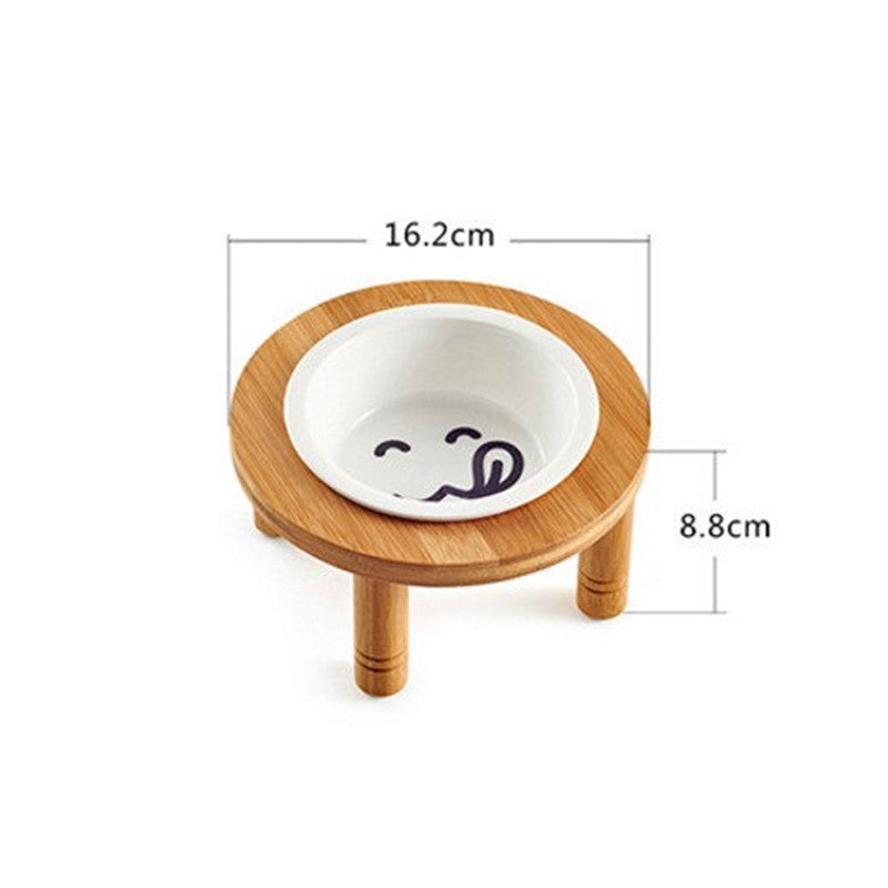 Round Bamboo Pet Bowl