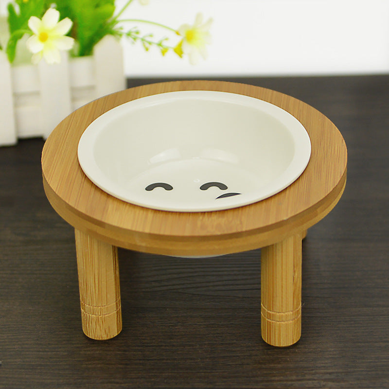 Round Bamboo Pet Bowl
